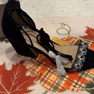 Botkier Black Suede lace up Sandals